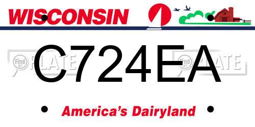 C724EA Wisconsin License Plate