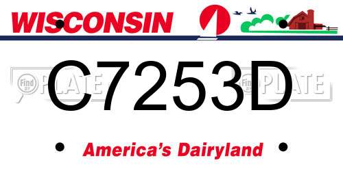 C7253D Wisconsin License Plate