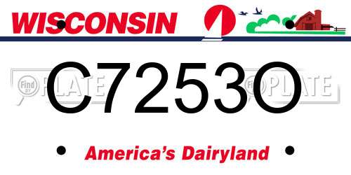 C7253O Wisconsin License Plate