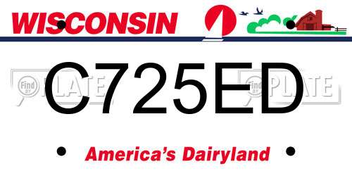 C725ED Wisconsin License Plate