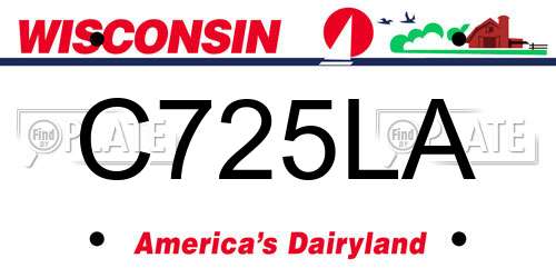 C725LA Wisconsin License Plate