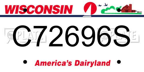 C72696S Wisconsin License Plate