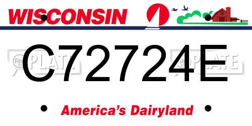 C72724E Wisconsin License Plate