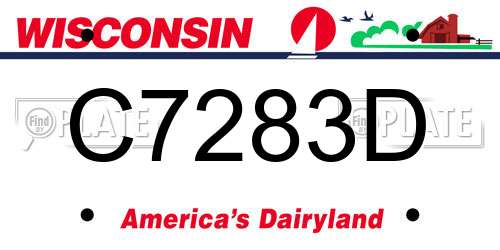 C7283D Wisconsin License Plate