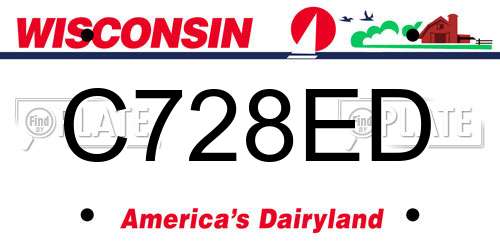 C728ED Wisconsin License Plate