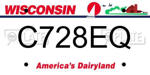 C728EQ Wisconsin License Plate