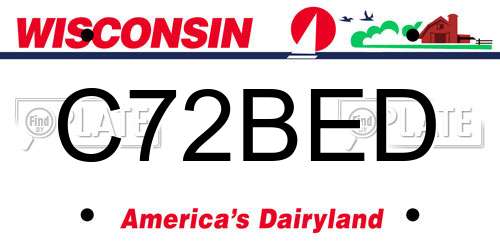C72BED Wisconsin License Plate