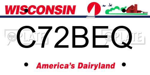 C72BEQ Wisconsin License Plate