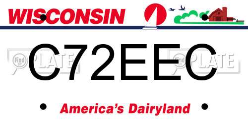 C72EEC Wisconsin License Plate