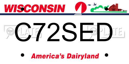 C72SED Wisconsin License Plate