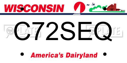 C72SEQ Wisconsin License Plate