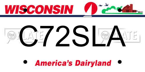 C72SLA Wisconsin License Plate