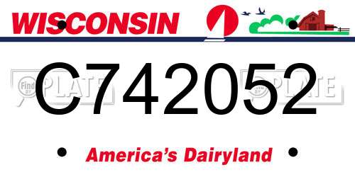 C742052 Wisconsin License Plate