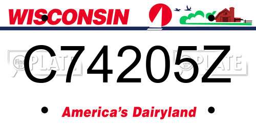 C74205Z Wisconsin License Plate