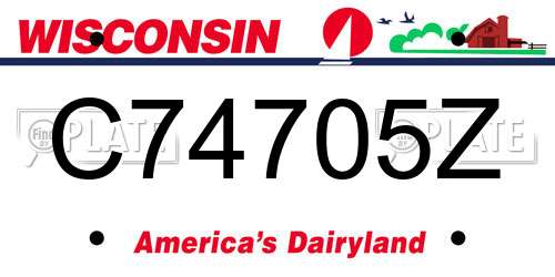 C74705Z Wisconsin License Plate