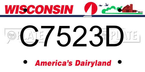 C7523D Wisconsin License Plate