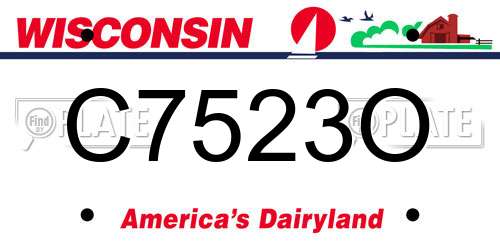 C7523O Wisconsin License Plate