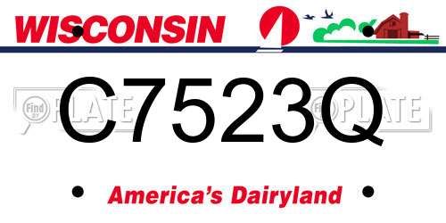 C7523Q Wisconsin License Plate