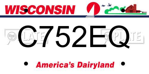 C752EQ Wisconsin License Plate