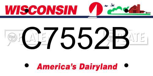 C7552B Wisconsin License Plate