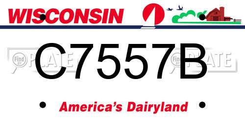 C7557B Wisconsin License Plate