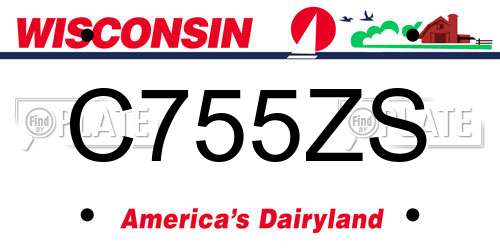 C755ZS Wisconsin License Plate