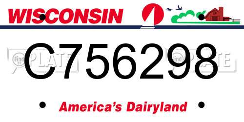 C756298 Wisconsin License Plate