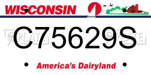 C75629S Wisconsin License Plate