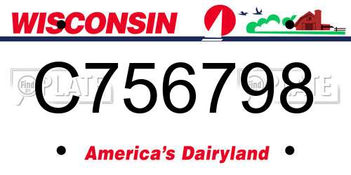 C756798 Wisconsin License Plate