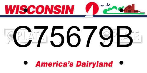 C75679B Wisconsin License Plate