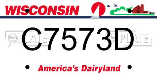 C7573D Wisconsin License Plate