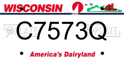C7573Q Wisconsin License Plate