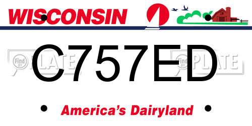 C757ED Wisconsin License Plate