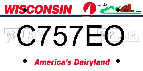 C757EO Wisconsin License Plate