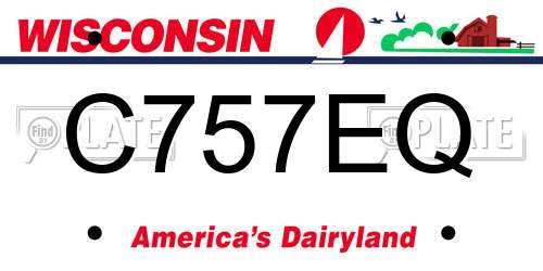 C757EQ Wisconsin License Plate