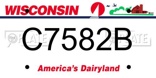 C7582B Wisconsin License Plate