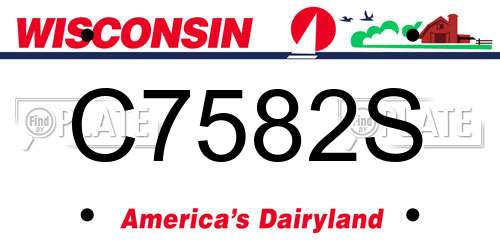 C7582S Wisconsin License Plate