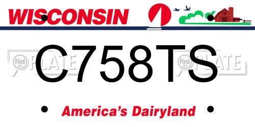 C758TS Wisconsin License Plate