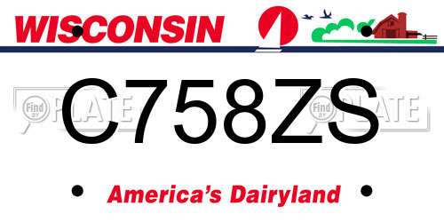 C758ZS Wisconsin License Plate
