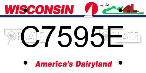 C7595E Wisconsin License Plate