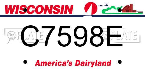 C7598E Wisconsin License Plate