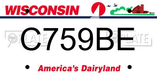 C759BE Wisconsin License Plate