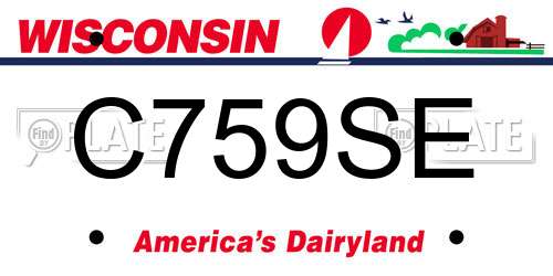 C759SE Wisconsin License Plate
