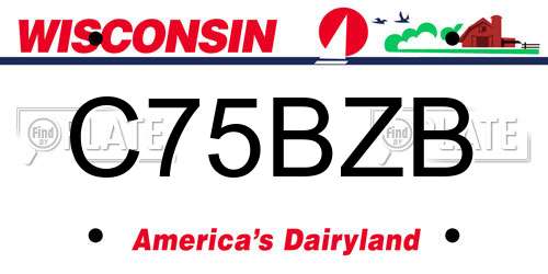 C75BZB Wisconsin License Plate