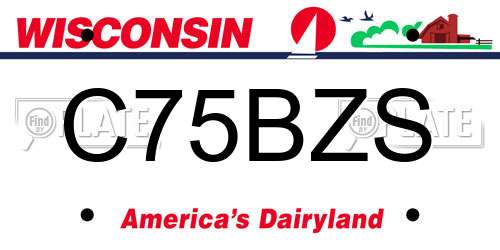 C75BZS Wisconsin License Plate