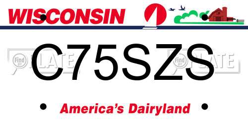 C75SZS Wisconsin License Plate