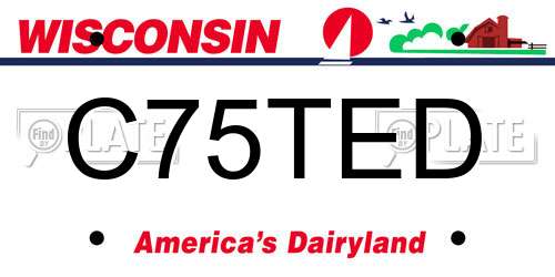 C75TED Wisconsin License Plate