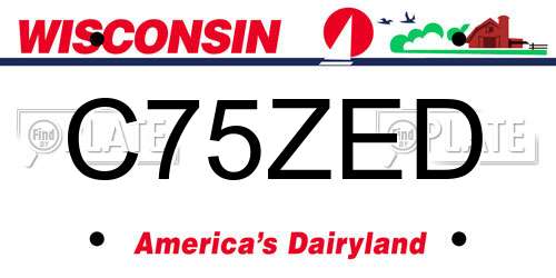 C75ZED Wisconsin License Plate