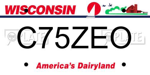 C75ZEO Wisconsin License Plate