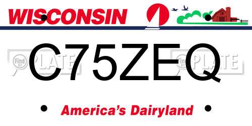C75ZEQ Wisconsin License Plate
